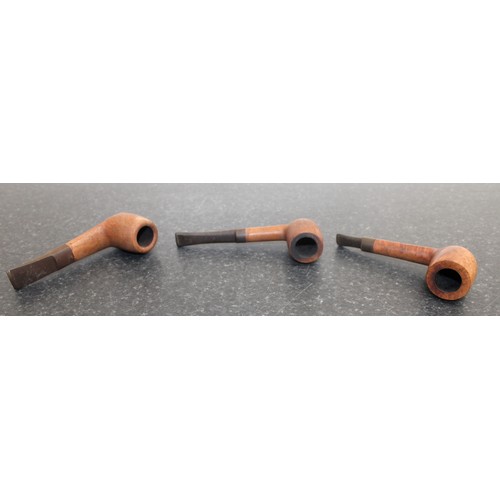 247 - 3 x Collectable Vintage Tobacco Pipes As Shown Longest: 13cm