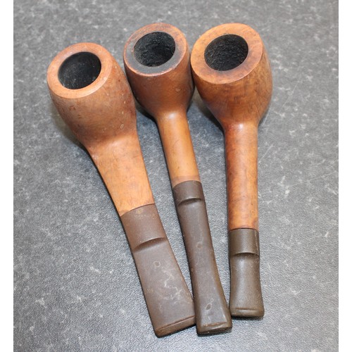 247 - 3 x Collectable Vintage Tobacco Pipes As Shown Longest: 13cm