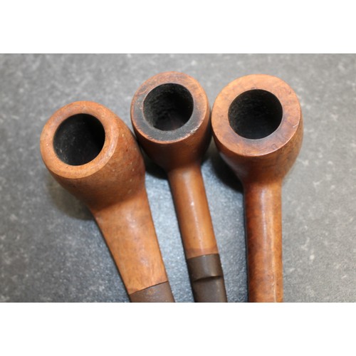 247 - 3 x Collectable Vintage Tobacco Pipes As Shown Longest: 13cm