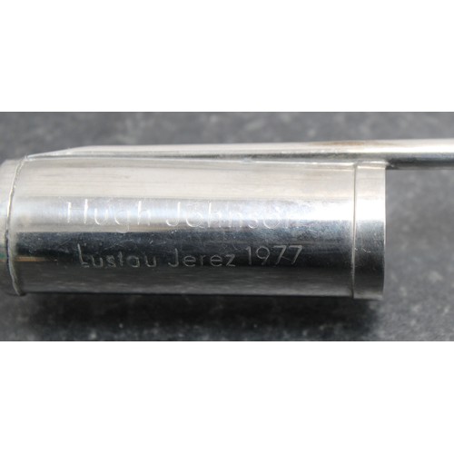 254 - A Collectable 'Venencia' Used For Sampling Sherry From Barrels With The Engraving Hugh Johnson 'Lust... 