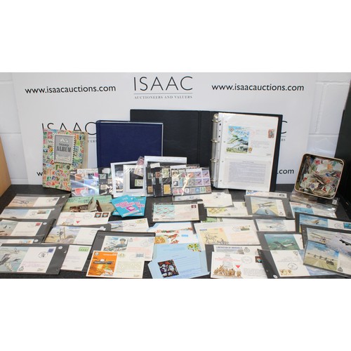 229 - A Large Quantity Of Franked And Un-Franked Stamps, First Day Covers, Stamp Accessories  And 2 x Empt... 