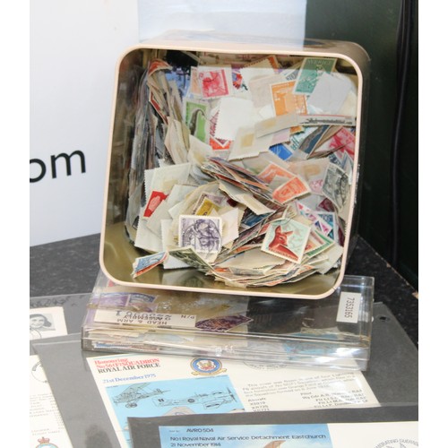 229 - A Large Quantity Of Franked And Un-Franked Stamps, First Day Covers, Stamp Accessories  And 2 x Empt... 