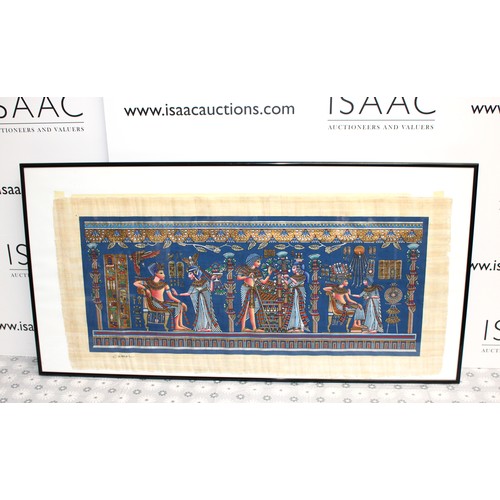 215 - Three Framed Egyptian Papyrus Art Largest 101cm x 51cm 
All As Found Crack In Glass On Largest Pleas... 