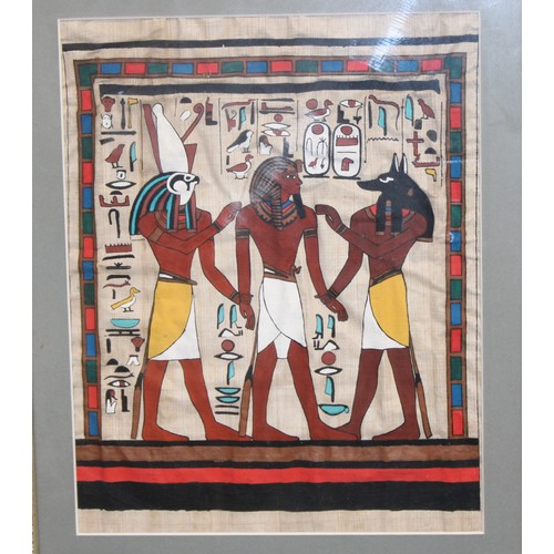 215 - Three Framed Egyptian Papyrus Art Largest 101cm x 51cm 
All As Found Crack In Glass On Largest Pleas... 