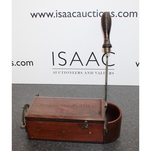 250 - A Collectable Antique Tobacco Cutter Constructed From Mahogany Wood And Brass By R Timmings & Sons L... 