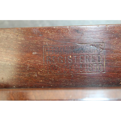 250 - A Collectable Antique Tobacco Cutter Constructed From Mahogany Wood And Brass By R Timmings & Sons L... 