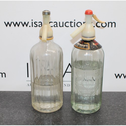 255 - 2 x Soda Water Bottles Hartridges And Schweppes As Found COLLECTRION ONLY