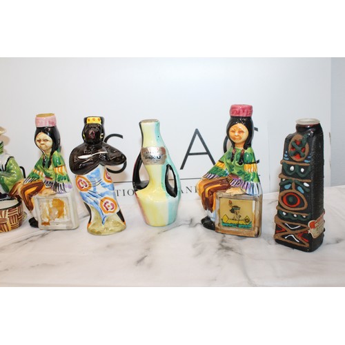 257 - 15 x Collectable Vintage Empty Drioli Miniature Liqueur Bottles Made In Italy As Shown Tallest: 13cm... 