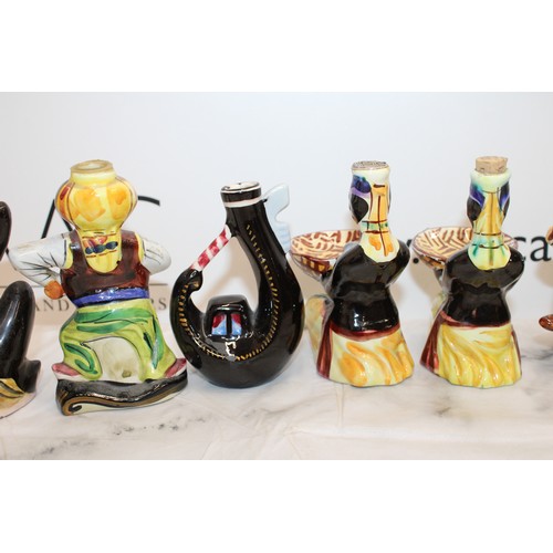 257 - 15 x Collectable Vintage Empty Drioli Miniature Liqueur Bottles Made In Italy As Shown Tallest: 13cm... 