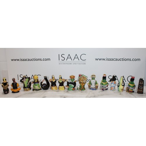 257 - 15 x Collectable Vintage Empty Drioli Miniature Liqueur Bottles Made In Italy As Shown Tallest: 13cm... 