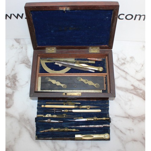 Boxed Antique Technical Drawing/Drafting Set As Found