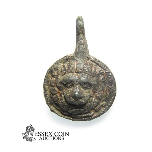 63 - Medieval Zoomorphic Harness Pendant. Circa, 13th-14th century AD. Copper-alloy, 5.74 grams. 28.11 mm... 