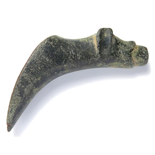 92 - Medieval zoomorphic spout. Circa, 15th century AD. Copper-alloy, 74mm x 19mm, 54.7g. A Lavers spout ... 