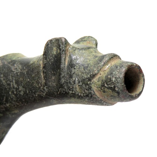 92 - Medieval zoomorphic spout. Circa, 15th century AD. Copper-alloy, 74mm x 19mm, 54.7g. A Lavers spout ... 