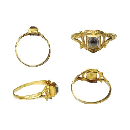 118 - 17th Century Gold Finger Ring. Circa, 1650 AD. Gold, 2.08 grams. 21.61 mm. UK ring size, L. US size,... 