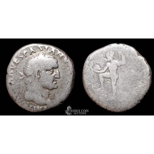 152 - Vespasian Denarius. AD 72. Silver, 2.97 grams,16.40 mm. Laureate bust right, IMP CAES VESP AVG P M C... 