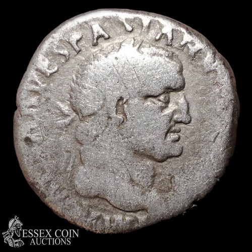 152 - Vespasian Denarius. AD 72. Silver, 2.97 grams,16.40 mm. Laureate bust right, IMP CAES VESP AVG P M C... 