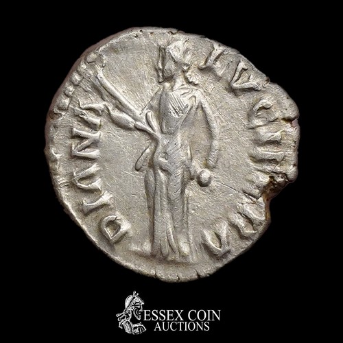 159 - Lucilla Silver Denarius, AD 164-182. Silver, 2.83 grams, 18.10 mm. Obv: Draped bust right, +LVCILLAE... 