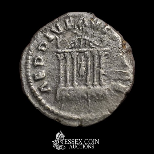 160 - Faustina Silver Denarius, 139-141 CE. Silver, 2.57 grams, 17.20 mm. Obv: Draped bust right with elab... 