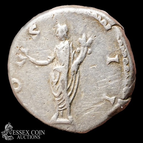 168 - Marcus Aurelius Silver Denarius, AD 161-180. Silver, 3.14 grams, 17.10 mm. Obv: Bare head of the you... 