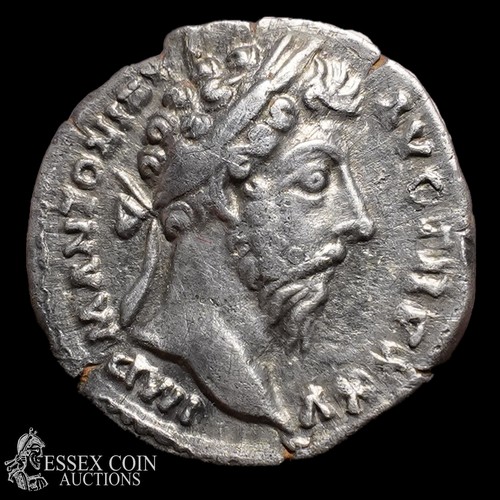 170 - Marcus Aurelius Silver Denarius, circa AD 161-180. Silver, 3.03 grams, 17.50 mm. Obv:  laureate bust... 