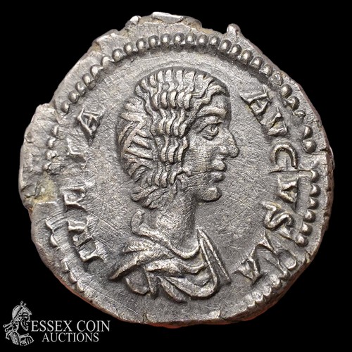 173 - Julia Domna Silver Denarius. Silver, 2.11 grams, 19.50 mm. Obv: draped bust right, + IVLIA AVGVSTA. ... 