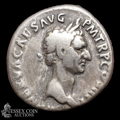 175 - Nerva Silver Denarius. Silver, 3.36 grams, 17.20 mm. Obv: laureate head of Nerva facing right, +IMP ... 