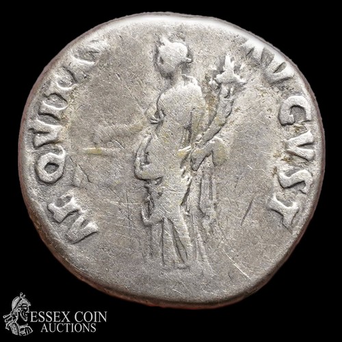 175 - Nerva Silver Denarius. Silver, 3.36 grams, 17.20 mm. Obv: laureate head of Nerva facing right, +IMP ... 