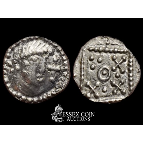 182 - Anglo-Saxon Sceattas Series G, secondary phase 710-60. Silver, 1.01 grams, 12.30 grams. Obv: Diademe... 