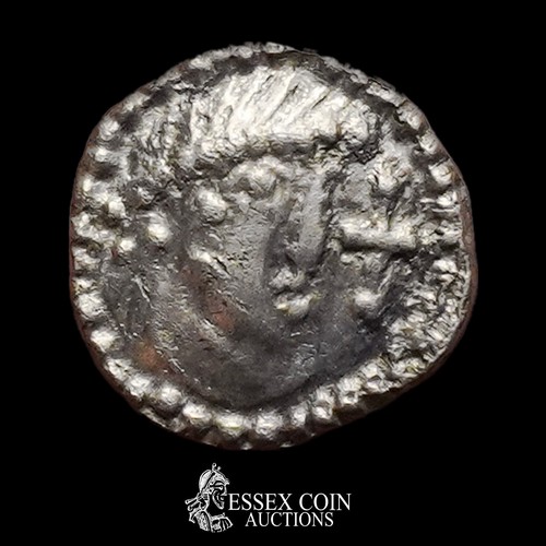 182 - Anglo-Saxon Sceattas Series G, secondary phase 710-60. Silver, 1.01 grams, 12.30 grams. Obv: Diademe... 