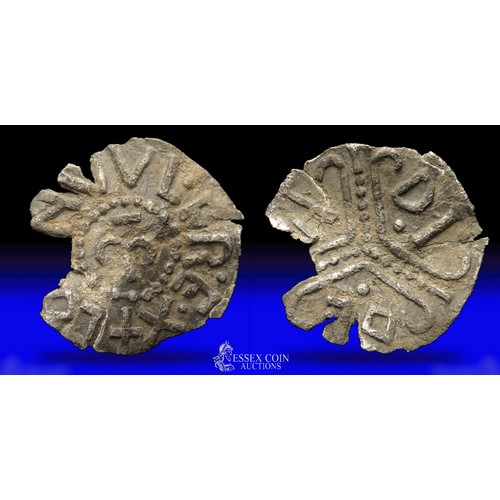 187 - Coenwulf tribrach type penny. Silver, 18mm, 1.09g. Obv: Central barred uncial M, +COENV VL FR EX. Re... 