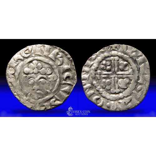 198 - Henry II short cross penny. Silver, 18mm, 0.96g. Obv: crowned facing bust, +HENRICVS REX. Rev: short... 