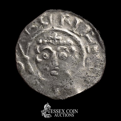 209 - Richard I, 1189-99. Silver, 1.10 grams, 17.40 mm. Obv: crowned facing bust holding sceptre, +HENRICV... 