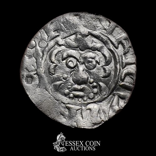 199 - Richard I Penny, 1189-99. Silver, 0.92 grams, 16.10 mm. Obv: crowned front-facing bust holding scept... 