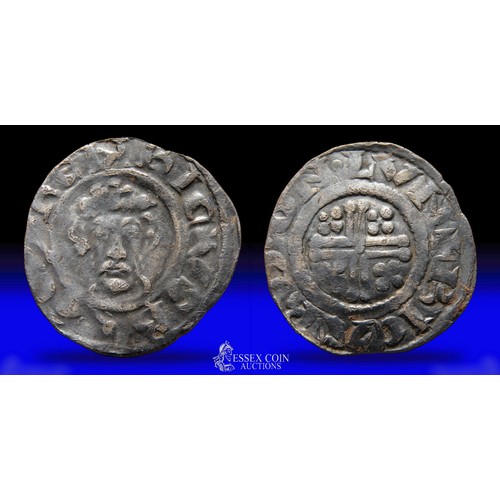 201 - Richard I short cross penny. Silver, 20mm, 1.37g. Obv: crowned facing bust holding sceptre, +HENRICV... 