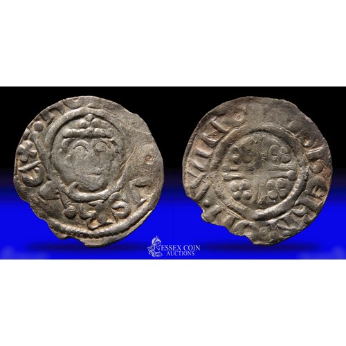 205 - Richard I short cross penny. Silver,20mm, 1.32g. Class, 3. Obv: crowned facing bust holding sceptre,... 