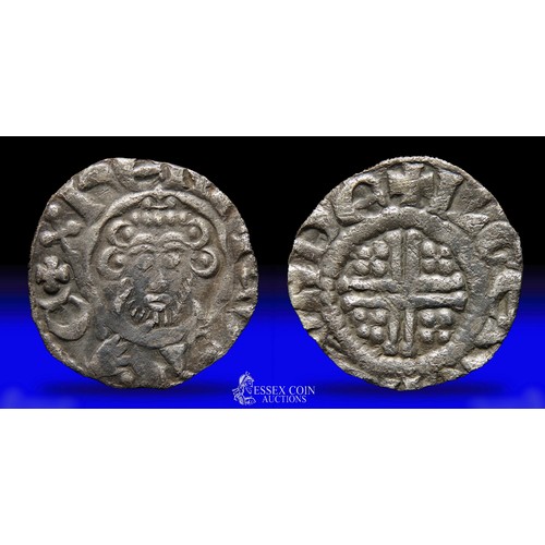 211 - John short cross penny. Silver, Obv: crowned facing bust holding sceptre, +HENRICVS REX. Rev: short ... 