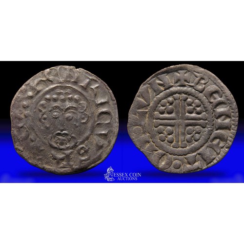 212 - John short cross penny. Silver, 19mm, 1.36g. Obv: crowned facing bust holding sceptre, +HENRICVS REX... 