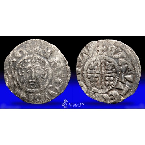 214 - John short cross penny. Silver, 19mm, 1.33g. Obv: crowned facing bust holding sceptre, +HENRICVS REX... 