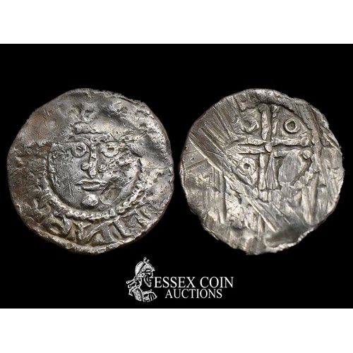 217 - Prince John Irish halfpenny, Seond Dominus coinage, 1185-1208. Silver, 0.71 grams, 14.40 mm. Obv:  f... 