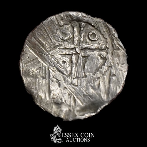 217 - Prince John Irish halfpenny, Seond Dominus coinage, 1185-1208. Silver, 0.71 grams, 14.40 mm. Obv:  f... 