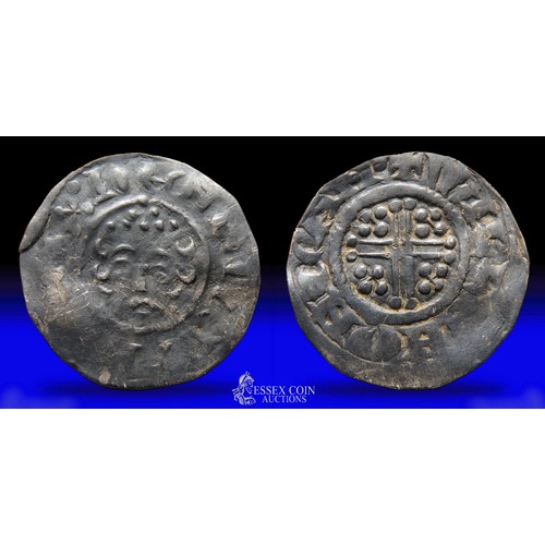 220 - Henry III short cross penny. Silver, 18mm, 1.4g. Obv: crowned facing bust holding sceptre, +HENRICVS... 