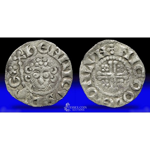 223 - Henry III short cross penny, short cross. Silver, 18mm, 1.36g. Obv: crowned facing bust, +HENRICVS R... 