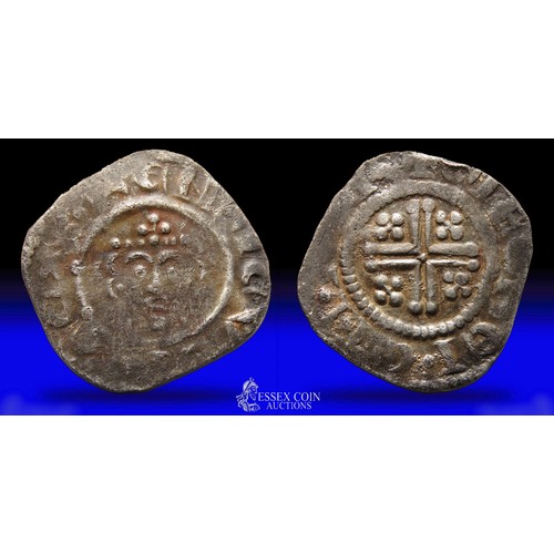 200 - Richard I short cross penny. Silver, 19mm, 1.37g. Obv: crowned facing bust holding sceptre, +HENRICV... 