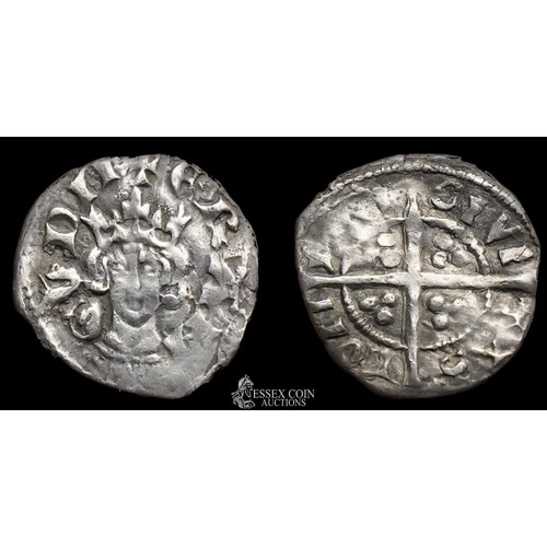 229 - Edward I Silver Farthing, new coinage 1279-1309. Silver, 0.38 grams, 12.20 mm. Obv: crowned front-fa... 