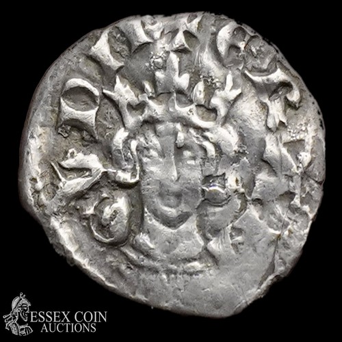 229 - Edward I Silver Farthing, new coinage 1279-1309. Silver, 0.38 grams, 12.20 mm. Obv: crowned front-fa... 