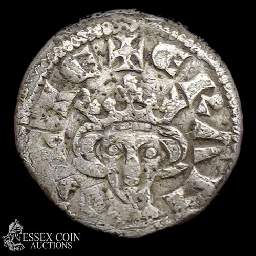 230 - Edward I Silver Farthing, New coinage, 1279-. Silver, 0.35 grams. 11.10 mm. Obverse: Crowned facing ... 