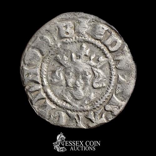 235 - Edward I penny, 1279-1307. Silver, 1.24 grams, 18.45 mm. Obv: crowned facing bust, +EDWA R ANGL DNS ... 