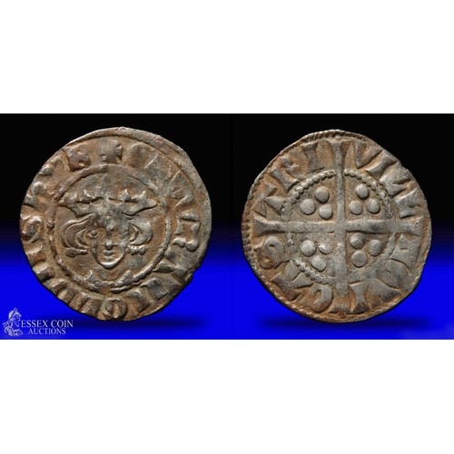 236 - Edward I penny, Newcastle Upon Tyne. Silver, 18mm, 1.37g. Obv: crowned facing bust, +EDW R DNS HYB. ... 