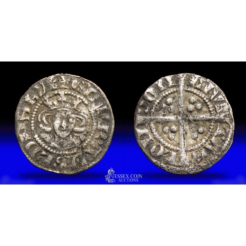 237 - Edward I halfpenny. Silver, 15mm, 0.61g. Obv: crowned facing bust, +EDWR ANG R DNS HYB. Rev: long cr... 